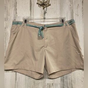 Nike Active Outdoor Tan Blue Waist Tie Shorts XL